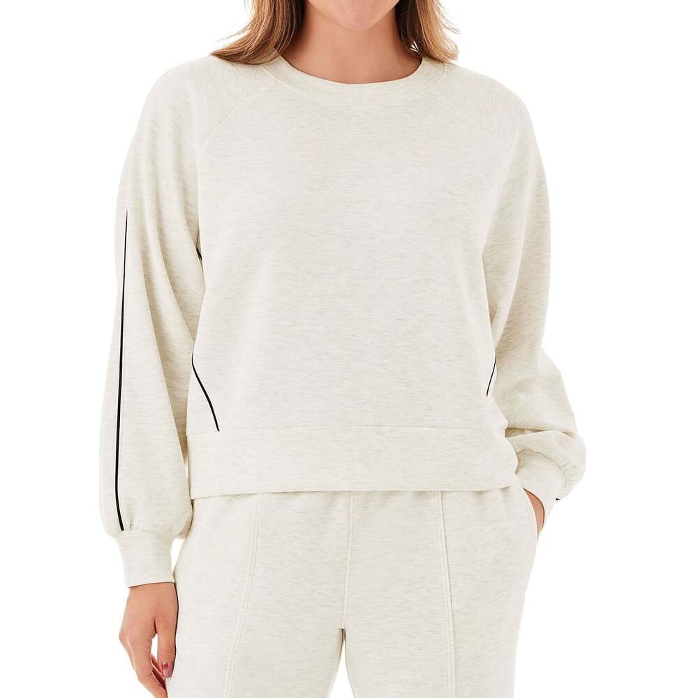 NWT Member's Mark Cream Sandwash Crew Neck Piped Sweatshirt Women's Size XL